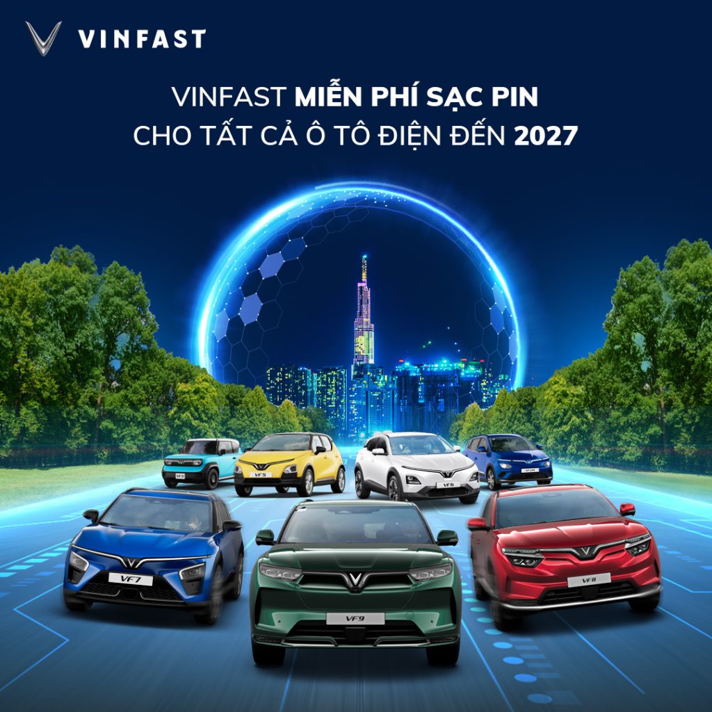 VinFast tiếp tục miễn phí sạc pin cho tất cả ô tô điện kéo dài đến ngày 30/06/2027